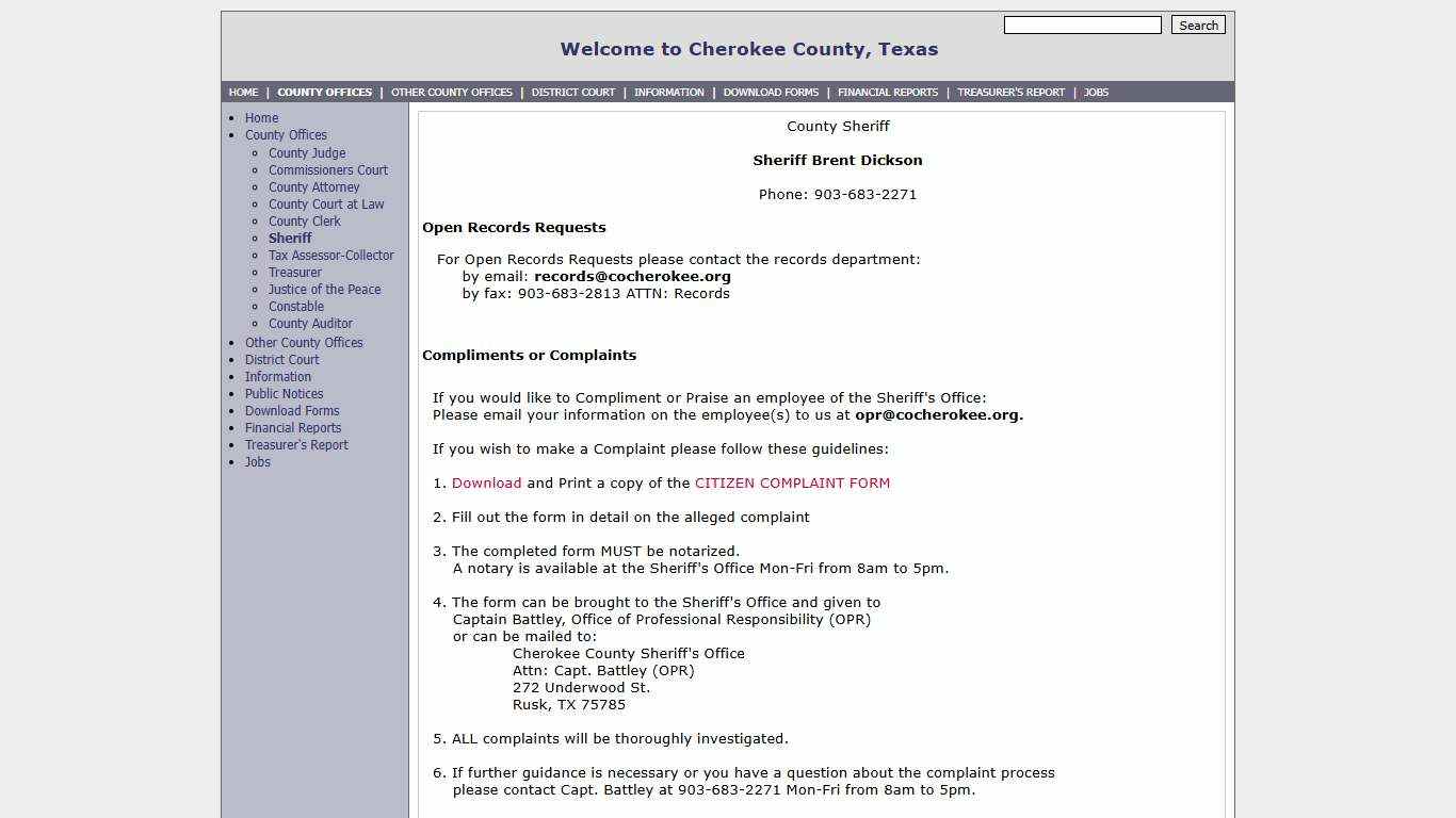 Cherokee County - Sheriff